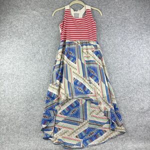 Tween Diva Dress Girls 14 Colorful Mixed Media High Low Racerback Sheer Boho